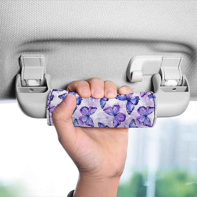BIGCARJOB Butterfly Theme Luggage Tags for Suitcases,Set of 2 Pcs Luggage Handle Cover Suitcase Tags Identifiers Luggage Handle Wrap Luggage Tag Identifiers Marker Travel Accessories