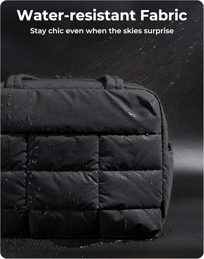 BAGSMART Gym Bag for Women, Carry on Travel Duffel Bag, Water-resistant Weekender with Shoe Compartment for Gym Travel Work, Black, Medium