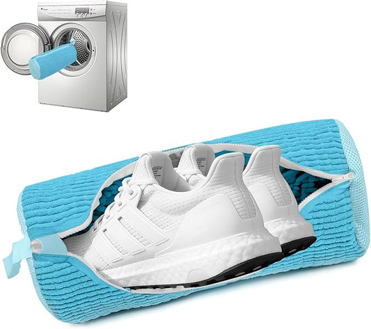 1PCS Shoes Washing Machine Bags, Laundry Shoe Bag for Washer and Dryer, Reusable and Durable Zipper Sneaker Shoe Washing Bag, Tennis Shoes Cleaning Bag for All Shoe Types (Blue)