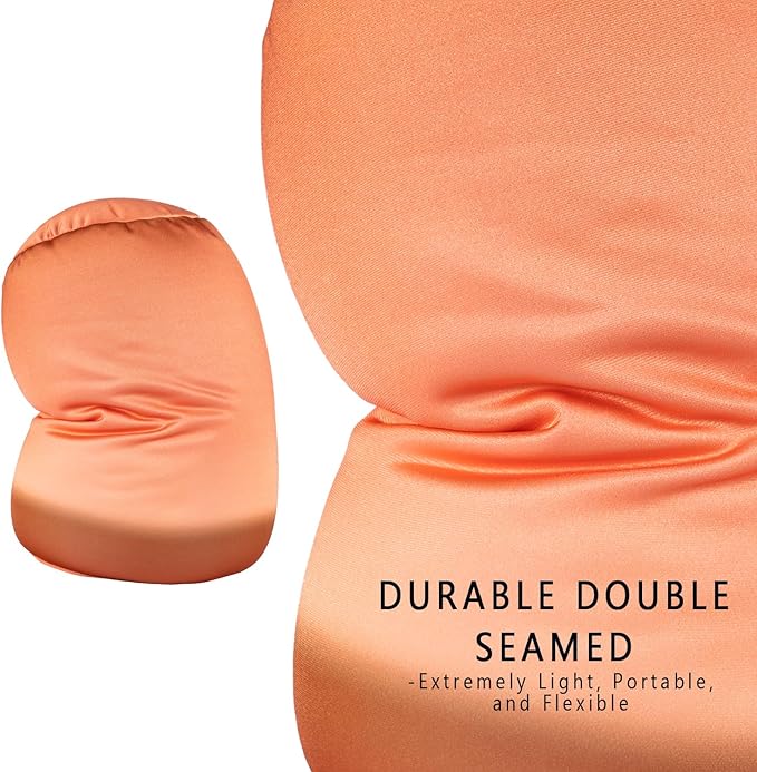 Squishy Microbead Neck Pillow, 7Inch x 12Inch Soft Travel Body Bed Pillow Bean Pillow for Kids Adult Chair Sleeping Car Seat, Fun Dormroom (Brown Colorful)