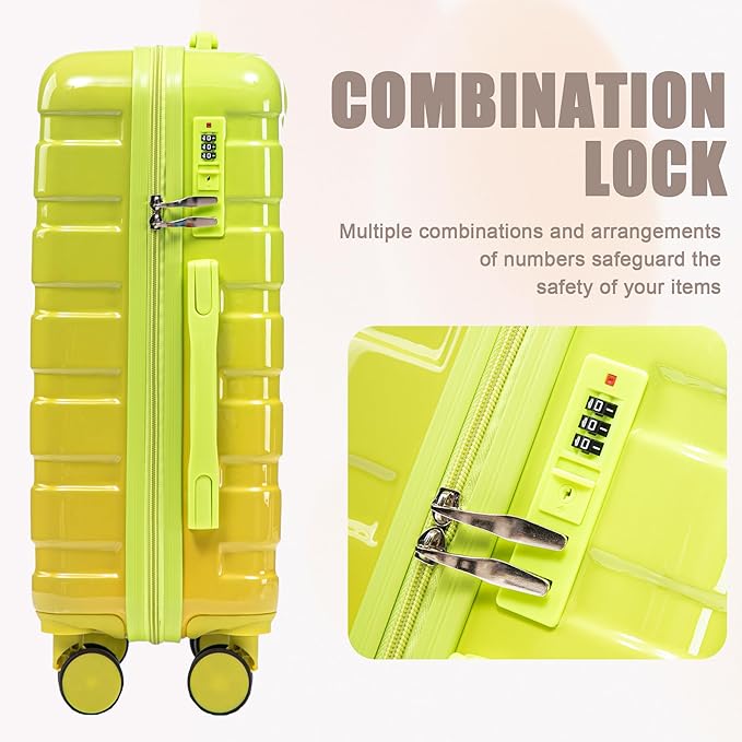 Hardside Luggage, Lightweight Durable Suitcase with Spinner Wheels Transition Yellow