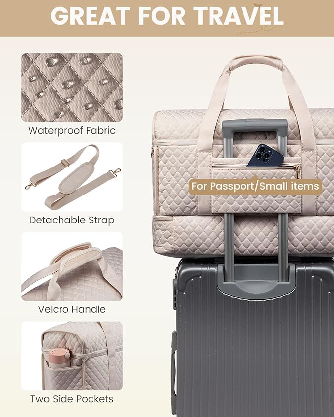 LOVEVOOK Large Travel Duffle Bag, Weekender Bags for Women With Shoe Compartment, Overnight Hospital Bag For Women Labor Delivery, Carry on Bag Personal Item Travel Bag, Yoga Gym Duffel Bag
