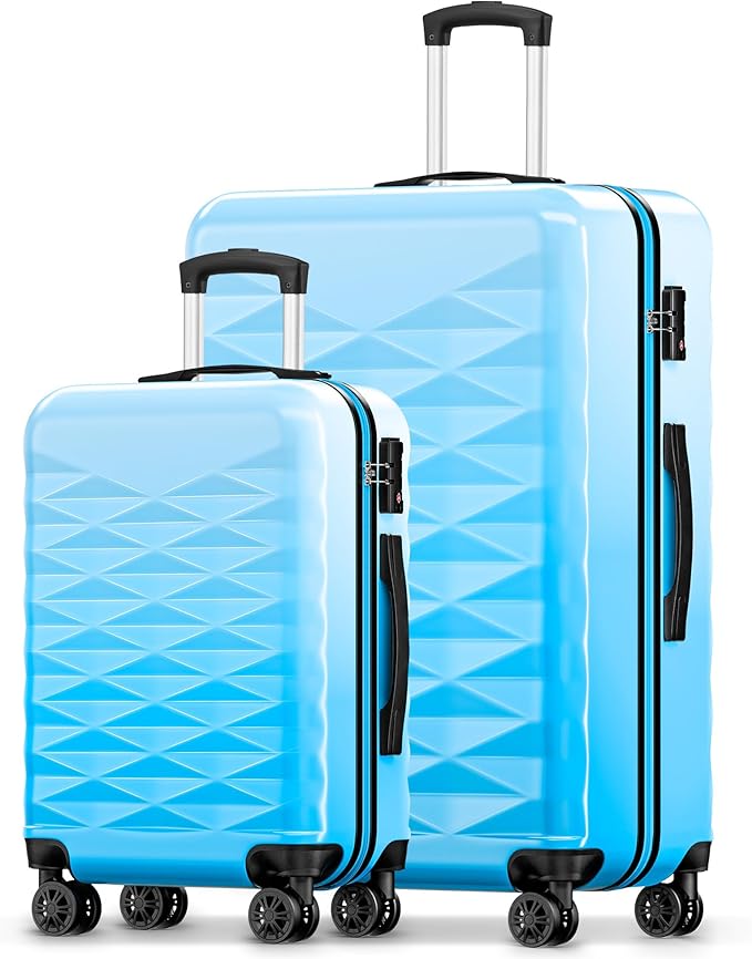Suitour Luggage Sets 2 piece, Hardshell Lightweight Travel Suitcase with Spinner Wheel 20/28 inch Travel Suitcase set…