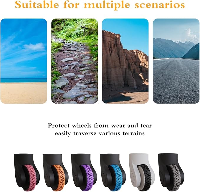10pcs Luggage Wheels Covers, Suitcase Wheel Covers, Luggage Wheel Protector, Waterproof, Noise Reducing Protectors for Carry-Ons, Universal Fit, Essential Travel Accessories, Black Y