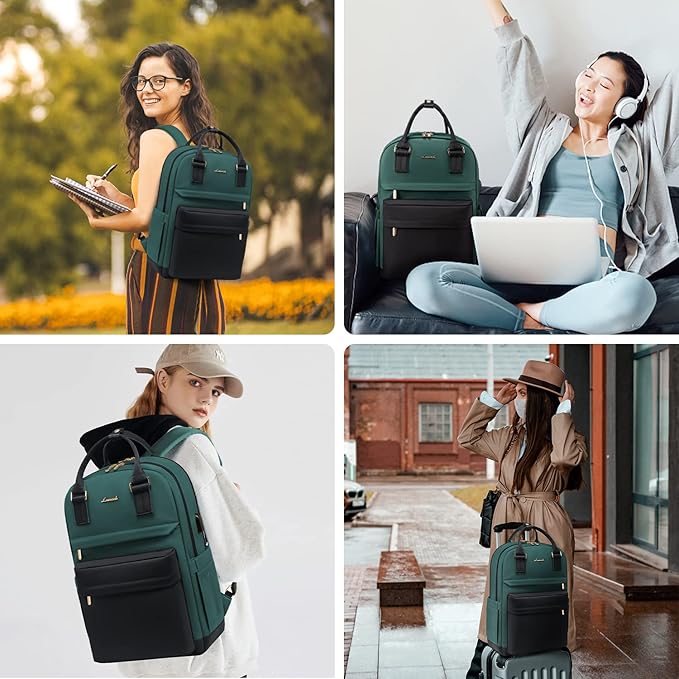 LOVEVOOK Laptop Backpack for Women 15.6 Inch Laptop Bag with USB Port, Fashion Waterproof Backpacks Teacher Nurse Stylish Travel Bags Vintage Daypacks for College Work