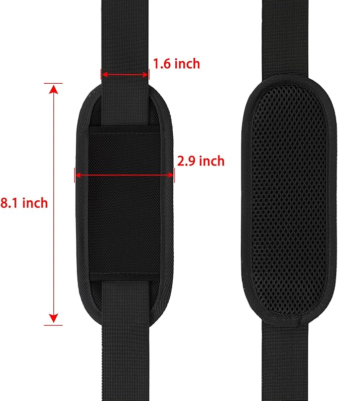 Taygeer Shoulder Strap, 52" Universal Replacement Laptop Shoulder Strap Luggage Duffel Bag Strap Adjustable Comfortable Belt with Metal Hooks for Briefcase Computer Messenger Bag Laptop Case, Black