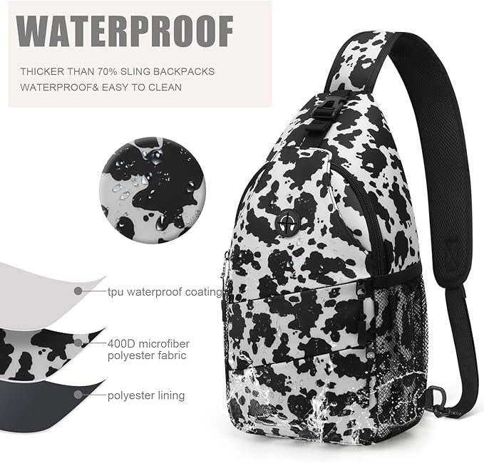 Crossbody Bags for Women Men Trendy Sling Bag Backpack Casual Chest Bag with Convertible Shoulder Strap