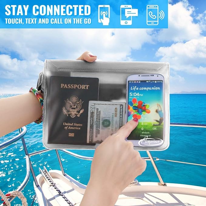 AiRunTech Waterproof Fanny Pack,Phone Pouch Dry Bag for Passport Wallet Purse,Floating Waterproof Bags for Travel Beach Swimming Kayaking Boating Cruise Accessories