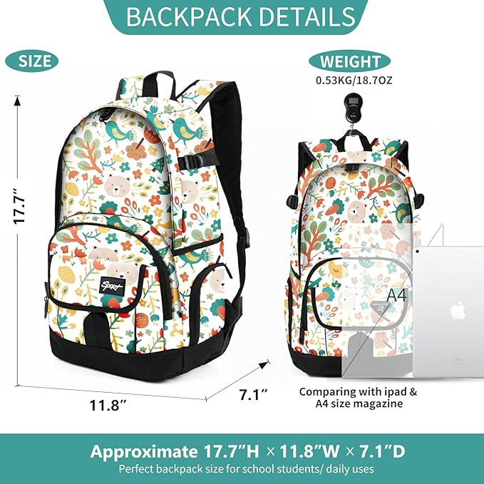 rickyh style School Backpack Travel Bag for Men & Women Lightweight College Back Pack with Laptop Compartmen