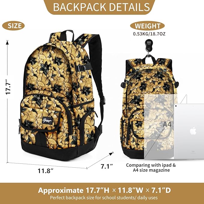 rickyh style School Backpack Travel Bag for Men & Women Lightweight College Back Pack with Laptop Compartmen