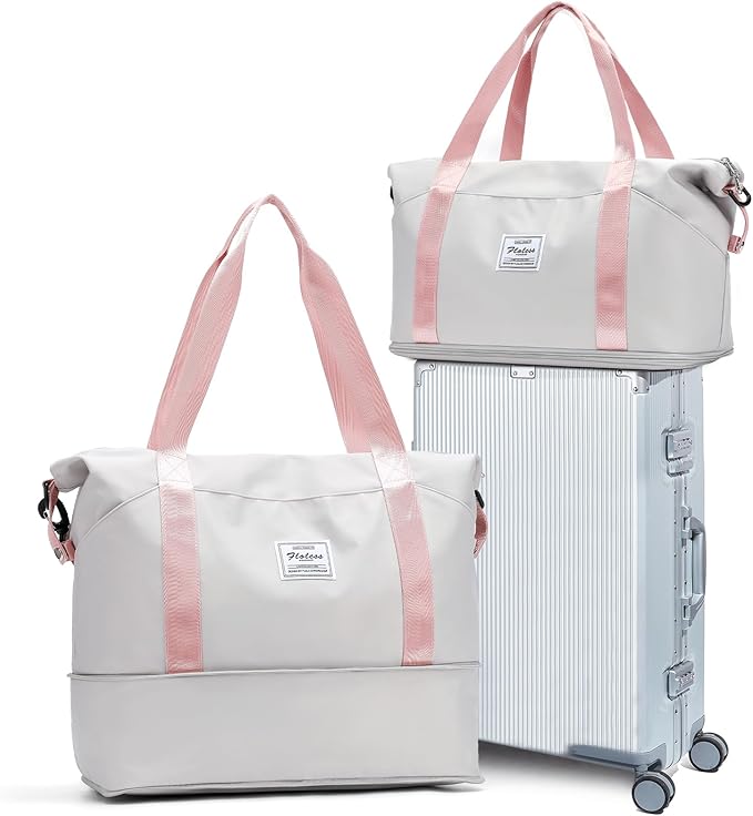 Travel Duffel Bag, Sports Tote Gym Bag, Shoulder Weekender Overnight Bag for Women