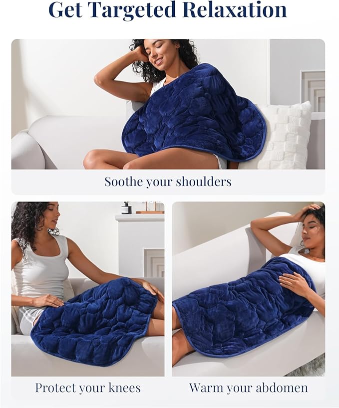 Kivik Weighted Blanket 7 lbs for Adult, Small Weighted Blanket Travel Size, Weighted Lap Blanket Throw for Calming & Relaxing, 24x29 Inches, Navy Blue
