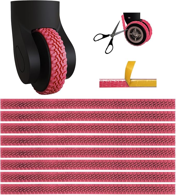 8Pcs Silicone Luggage Cover Protector, Suitcase Wheel Covers, Silent Protection Suitcase Wheel Protection Covers,Essential Travel Accessories(Pink,Y)