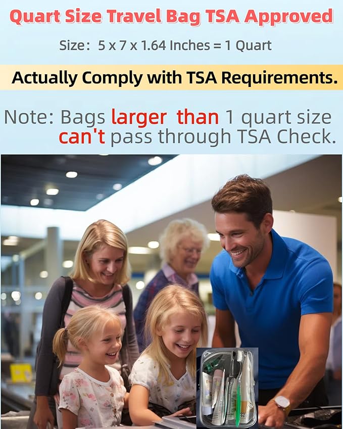 2 Packing Cubes 1 Quart Size Travel Bag TSA Approved Toiletry Bag Clear Small Purse Pouch International Long Flight Must Haves for Toiletries Makeup Liquids Airplane Europe Vacation Essentials