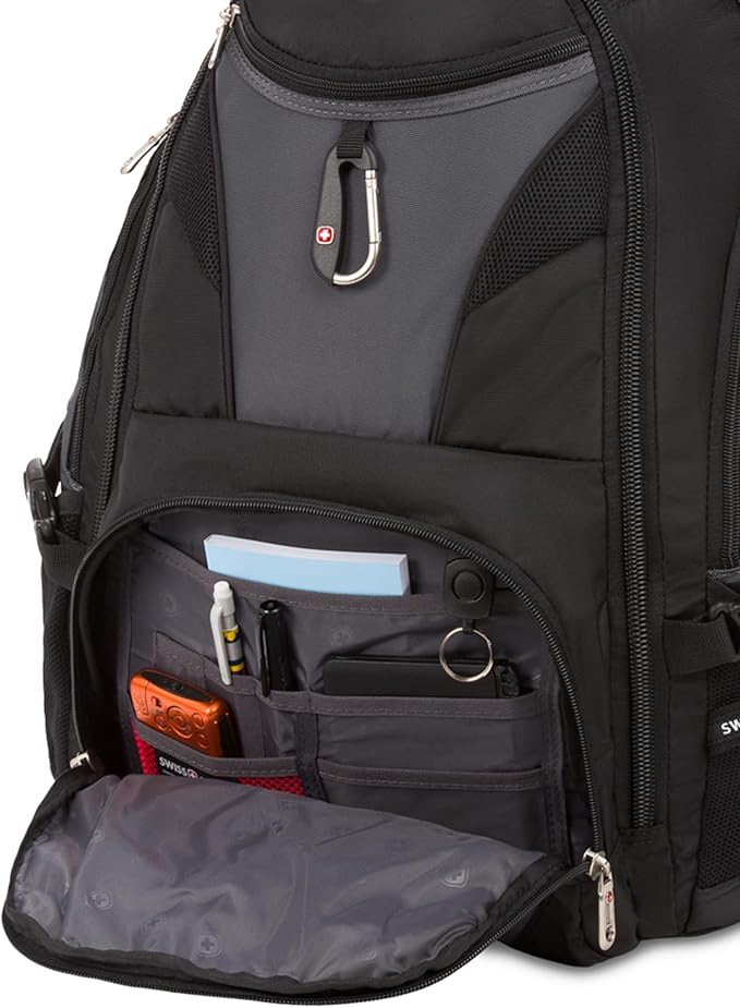 SWISSGEAR 1900 ScanSmart TSA Laptop Backpack Fits 17 Inch Laptop with RFID Protection and Tablet Pocket, Grey/Black, 19-Inch