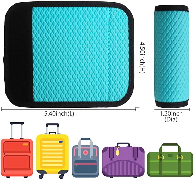 Luggage Handle Wrap for Suitcase/Carry On/Backpacks-Neoprene Luggage Handle Wraps Bright Luggage Identifiers/Tags/Spotter/Markers Travel Accessories/Essentials-Aqua