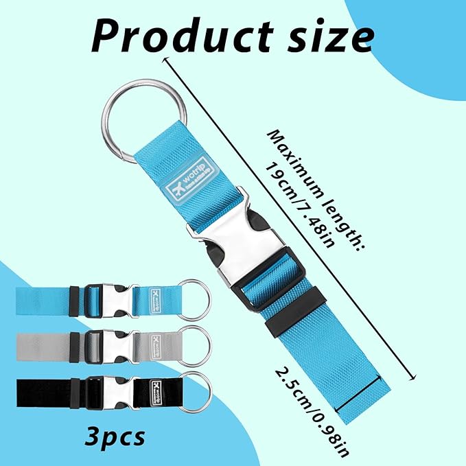 3 Pcs Add a Bag Luggage Straps Gripper Luggage Connector Straps Heavy Duty Jacket Valises Carry-on Baggage Suitcase Strap Belts Adjustable Belts with Buckle for Travel