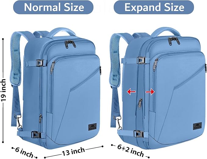 MATEIN Cute Backpack for Women, Nurses Teacher, Expandable Water Resistant Carry on Backpacks for Business Trip, 45L Rucksack for Traveler Outdoor Sports, Gift for Traveling