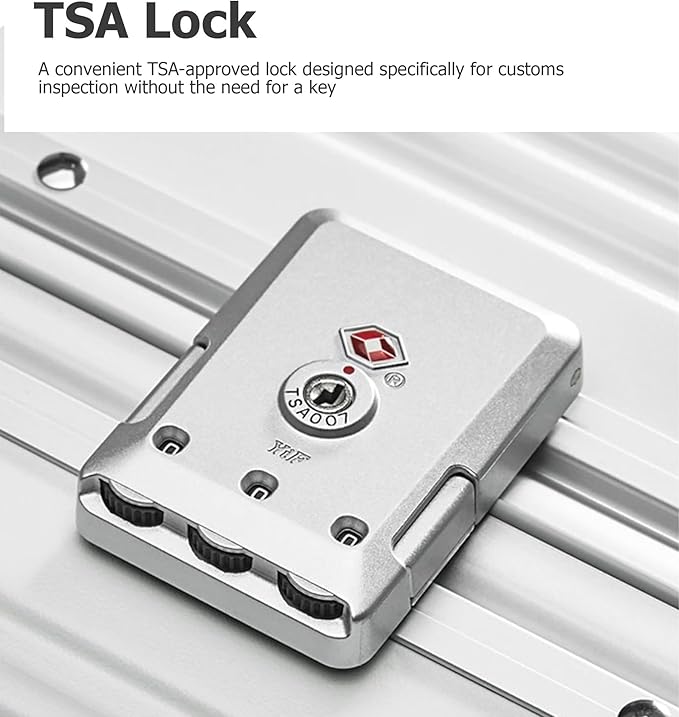 feilario Aluminium Frame PC Hard Shell Spinner Wheels Luggage,20.8"X15"X8.7 Airline Approved Built-In TSA lock Carry on Suitcase, with Cup Holder, USB Port, Phone Holder
