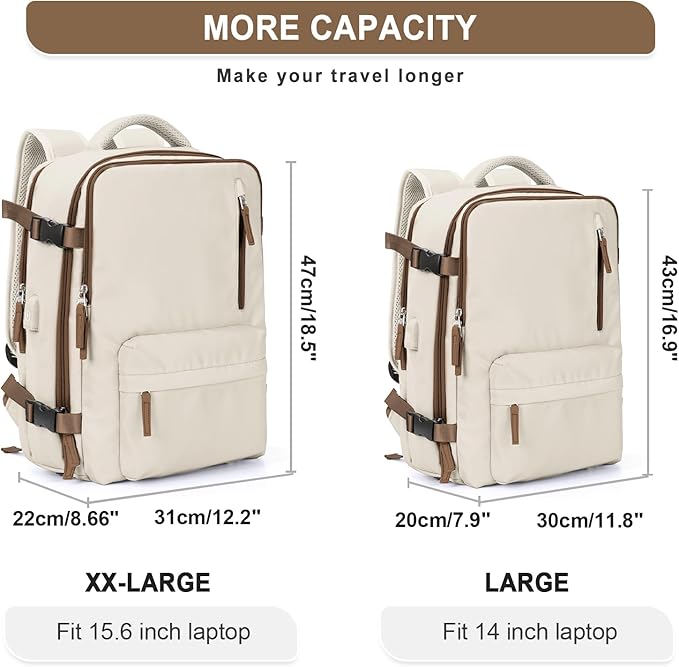 WONHOX Large Travel Backpack Carry on Flight Approved Laptop Work Business Backpack for Women Men Mochila de Viaje