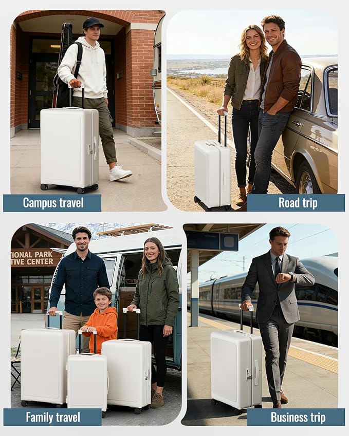 Joyway Luggage Sets 3 Piece with Spinner Wheels, Carry On Luggage 20In with ABS+PC Hardshell, Lightweight Suitcase Set with TSA Lock and Pressure-resistant Frame, 20/24/28 Inch, White