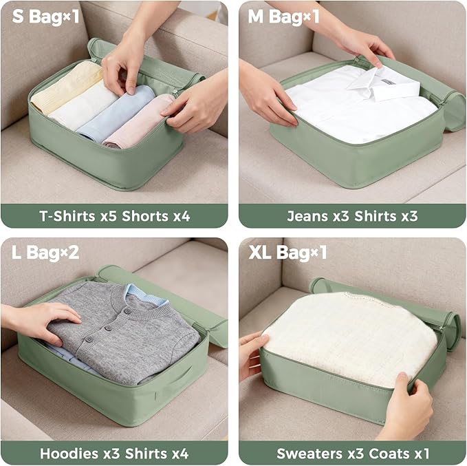 BAGAIL 9 Set Packing Cubes with Packing List Luggage Packing Organizers for Travel Accessories