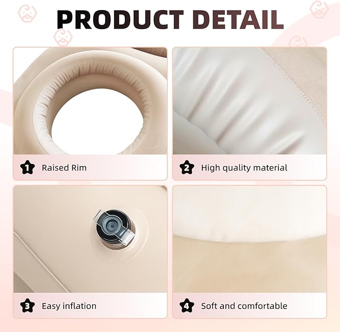 Inflatable Pregnancy Pillow, Pregnant Woman's Abdominal Hole Full Body Inflatable Bed Abdominal Mattress, Prone Pregnancy Pillow - Pregnant Woman's Swimming Pool Float