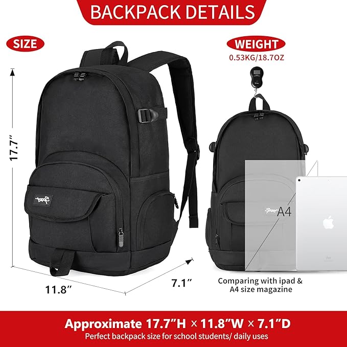 rickyh style School Backpack Travel Bag for Men & Women Lightweight College Back Pack with Laptop Compartmen