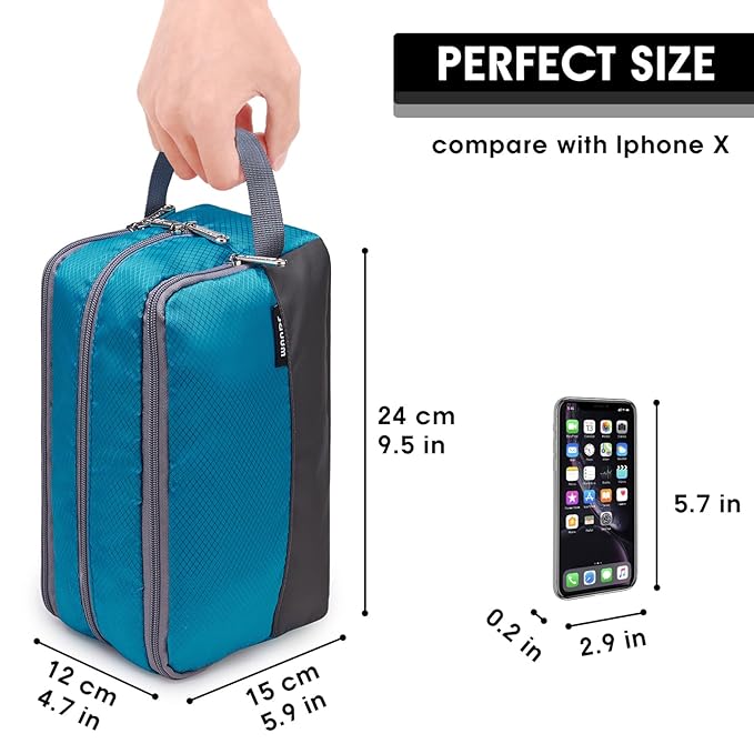 Toiletry Bag for Men Hanging Dopp Kit Water Resistant Shaving Bag Small Toiletry Bag for Traveling (Blue)