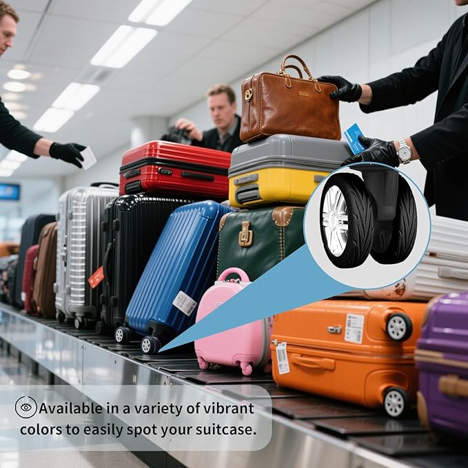 10Pcs Luggage Wheel Covers Silicone Silent Suitcase Protector for Luggage Office Chair Caste Upgraded Wear-Resistant Anti-Noise Shock Absorption Suitcase Wheel Covers Accessories Black
