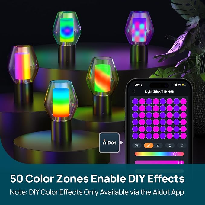 Linkind Smart Light Stick, Color and White Smart Light Bulb, 850lm | Works with AiDot, Alexa, Apple Home, Google Home, 120+ Presets, Custom Flame Effects, E26 Base, 2.4G Wi-Fi, 1 Pack