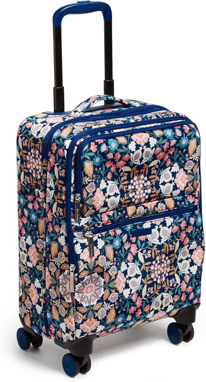 Vera Bradley Women's Softside Rolling Suitcase Luggage, Enchanted Mandala Blue, 22" Carry On