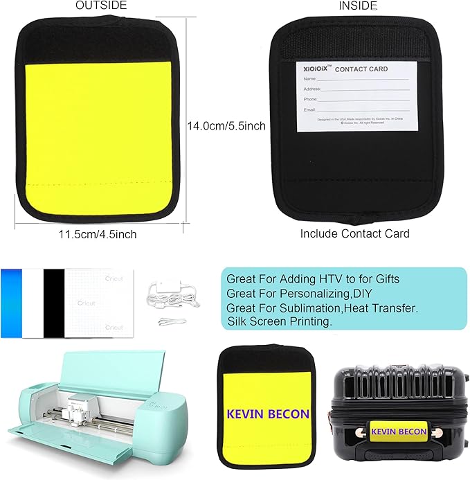 Luggage Handle Wrap-Neoprene Luggage identifiers for Suitcases Unique Bright Luggage Tags/Spotter/Markers/Handle Cover Travel Accessories (Bright Yellow)