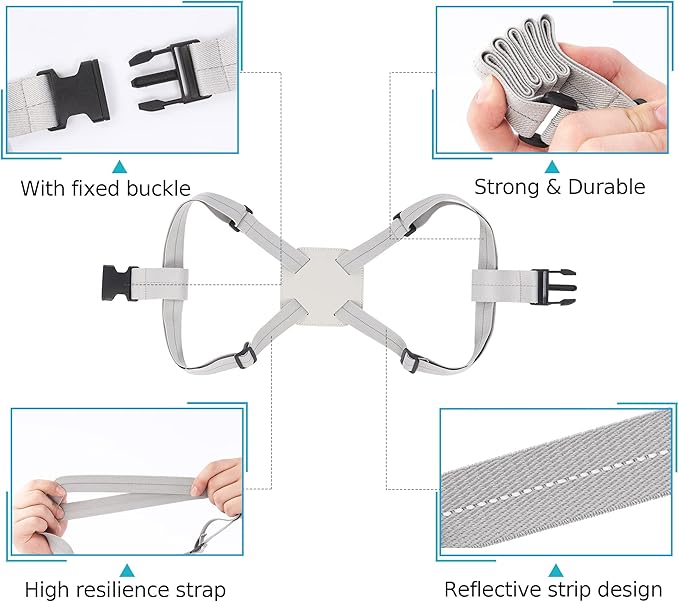 Travelkin Luggage Straps - Bungees for Suitcases, Add a Bag, Travel Bag Bungee Belt for Luggage Carry On (Grey 2 Pack)