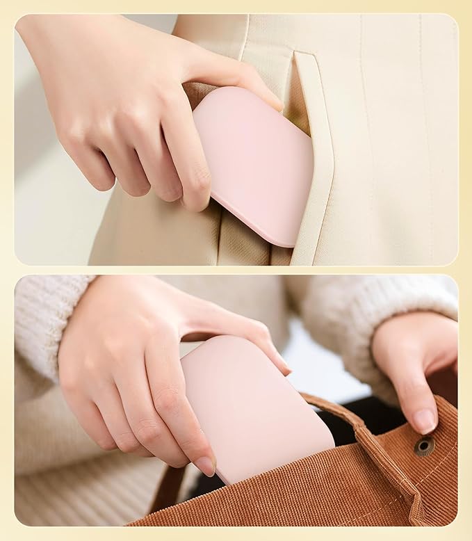 Gospire Lighted Travel Makeup Mirror with Light and Magnification 1X/3X, Stepless Dimming and 3 Color Adjustable Lights, Rechargeable Battery and Compact Size for Purse and Portable Use - Light Pink