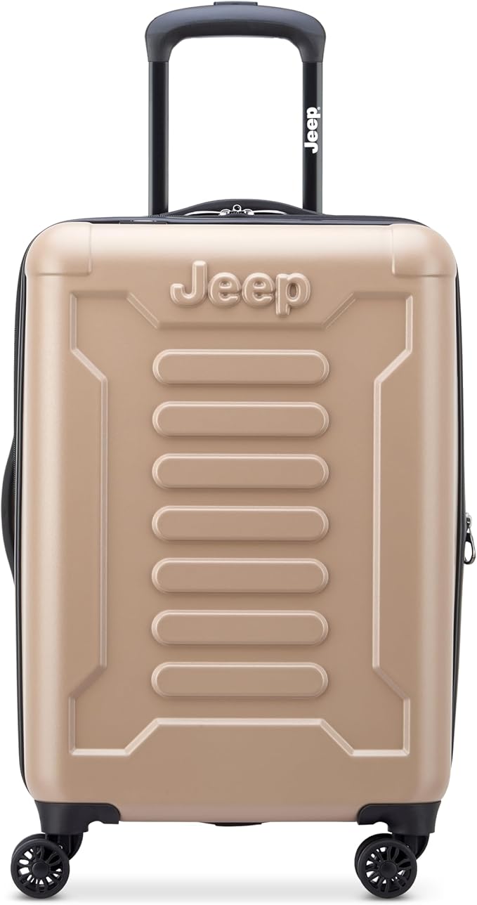 Jeep JH004C Hardside Expandable Luggage with Spinner Wheels, Beige, Carry-On 20 Inch