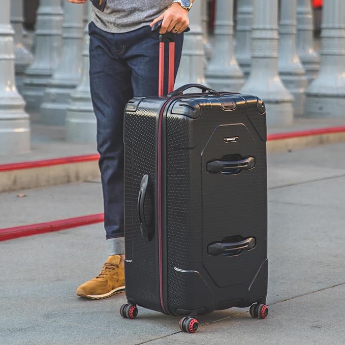 Traveler's Choice Maxporter II Polycarbonate Hardside Trunk with Spinner Wheels, American Flag, 31-Inch Large Trunk