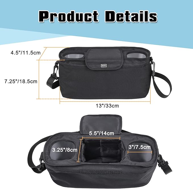 Vigorport Waterproof Luggage Travel Cup Holder, Free Hand Drink Carrier with Storage Bag, Coffee Mug Holders for Suitcases, Travel Accessories for Men Women, Flight Attendant Essentials