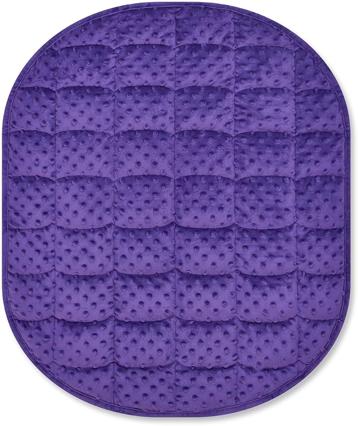 TONGDADA Weighted Lap Blanket 7lbs for Adult,Perfect for Relaxation, Lounging, Napping, Sleeping & Travel,Luxury Minky Weighted Body Blanket,Weighted Throw Blanket-Violet Minky Dot, 29" x 24"