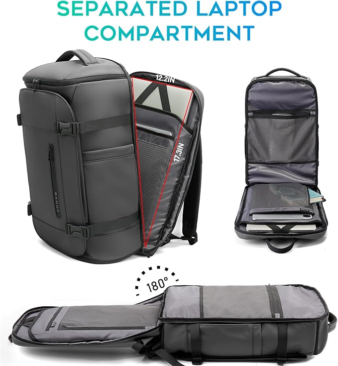 BANGE Large Luggage backpack Backpack, 40L Travel Laptop Backpack Fits 17.3 Inch Notebook, Traveling Luggage Backpack,Carry On Rucksack with Water Bottle Holder for Traveling, Hiking, Business