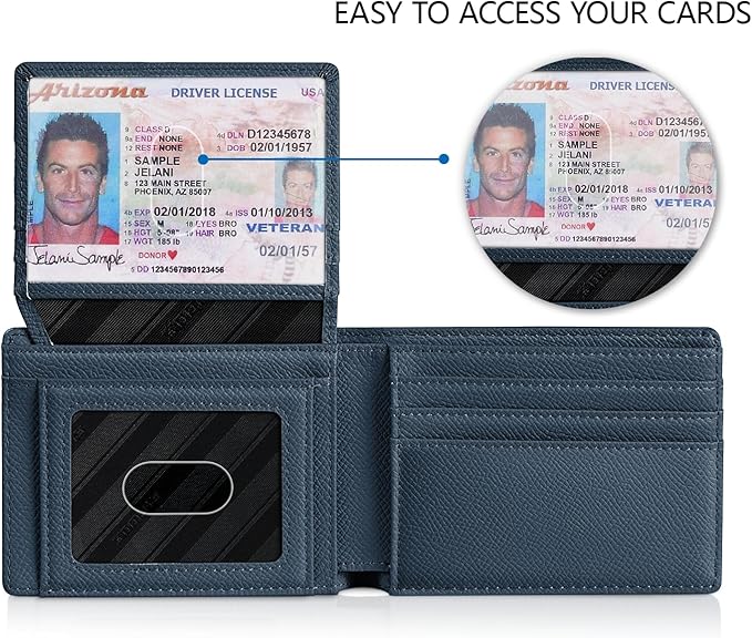 RUNBOX Wallet for Men Slim Rfid Leather 2 ID Window With Gift Box | Slim, Rfid, 2 ID Window, With Gift Box, Slim, Rfid