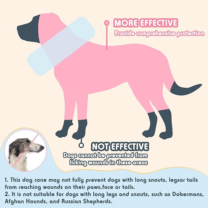 Inflatable Dog Pillow Cone Collar After Surgery, Donut Soft Neck Cone for Beagle French Bulldog Medium Plus Dogs, etc, Recovery E Collar to Stop Licking Pink