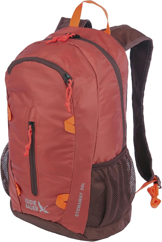 Eddie Bauer Stowaway Packable Backpack | Travel | Outdoor | Lightweight | Foldable | Durable | Ripstop Polyester | 20L - Maroon