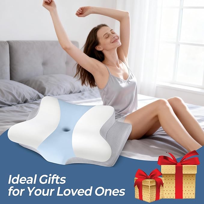Cervical Neck Pillow for Pain Relief - Ergonomic Pillow Side Sleeper Pillow for Sleeping, Orthopedic Memory Foam Pillow for Neck Support, Contour Cervical Pillow Bed Pillow for Back Stomach Sleepers