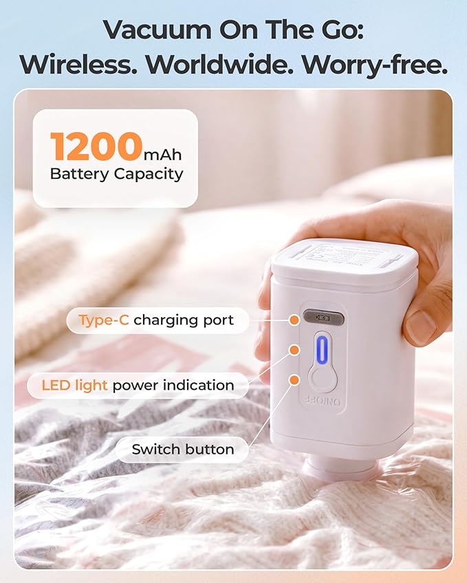 BAGSMART Vacuum Storage Bags with Portable Pump, Travel Space Saver Bags for Clothes, Heavy Duty Compression Bags for Storage, Vacuum Seal Bags with Hand Pump, Travel Essentials for Packing-Gray