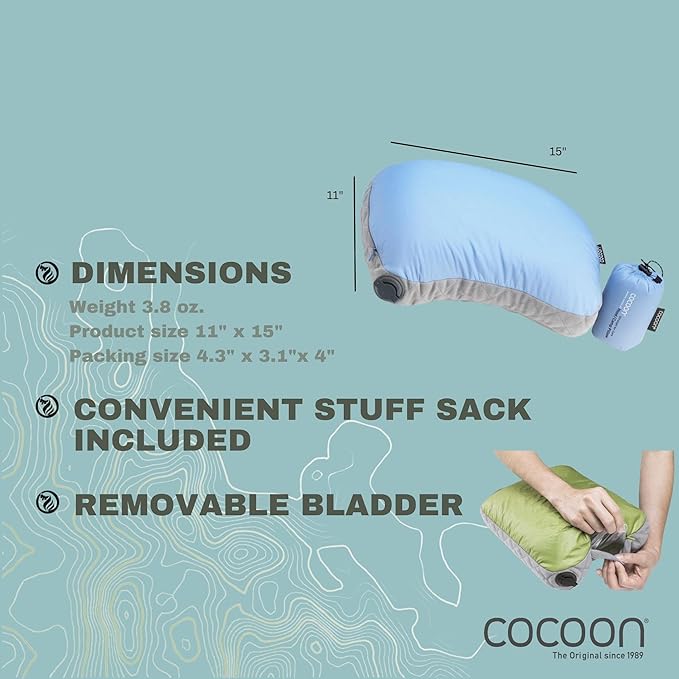 COCOON- Premium - Ultralight AirCore Hood Pillow - Light Blue