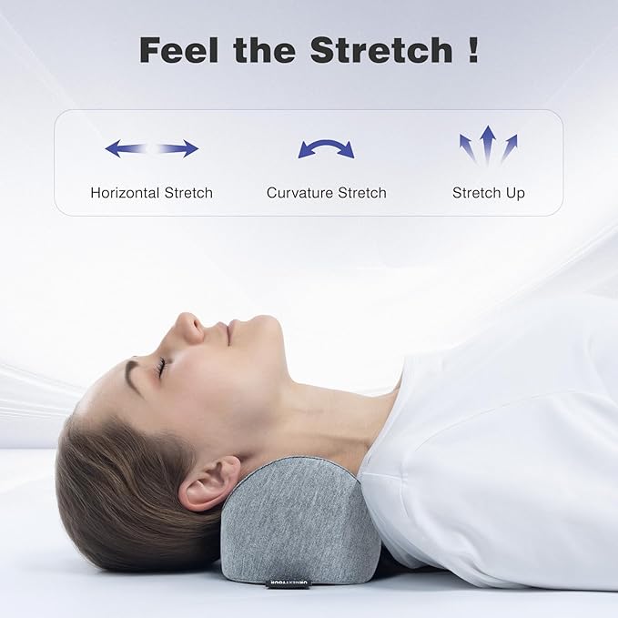 Neck Cervical Pillow Cervical Traction Device Lumbar Support Memory Foam Roll Pillow Muscle Relief Shoulder Pain Relaxer Dark Grey