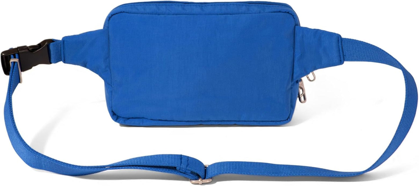 Baggallini Securtex Anti-theft Belt Bag 8.8"x5.5" Crossbody Fanny Pack for Women RFID Wallet Locking Zipper Travel Purse