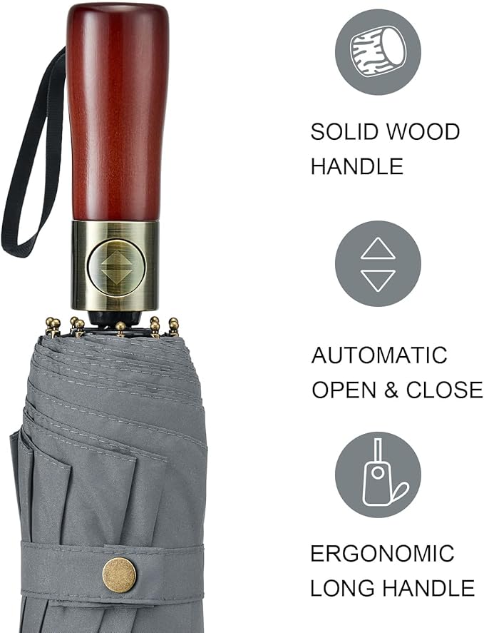 G4Free 54 Inch Large Compact Windproof Golf Umbrella for Rain Oversized Auto Open Close Folding Travel 10 Ribs Vented Double Canopy Umbrella for Women Men