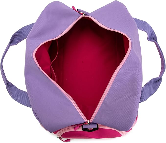 HawLander Kids Duffle Bag for Boys or Girls, Fit Sports Practice, or Overnight Travel Weekend (Rose Purple)